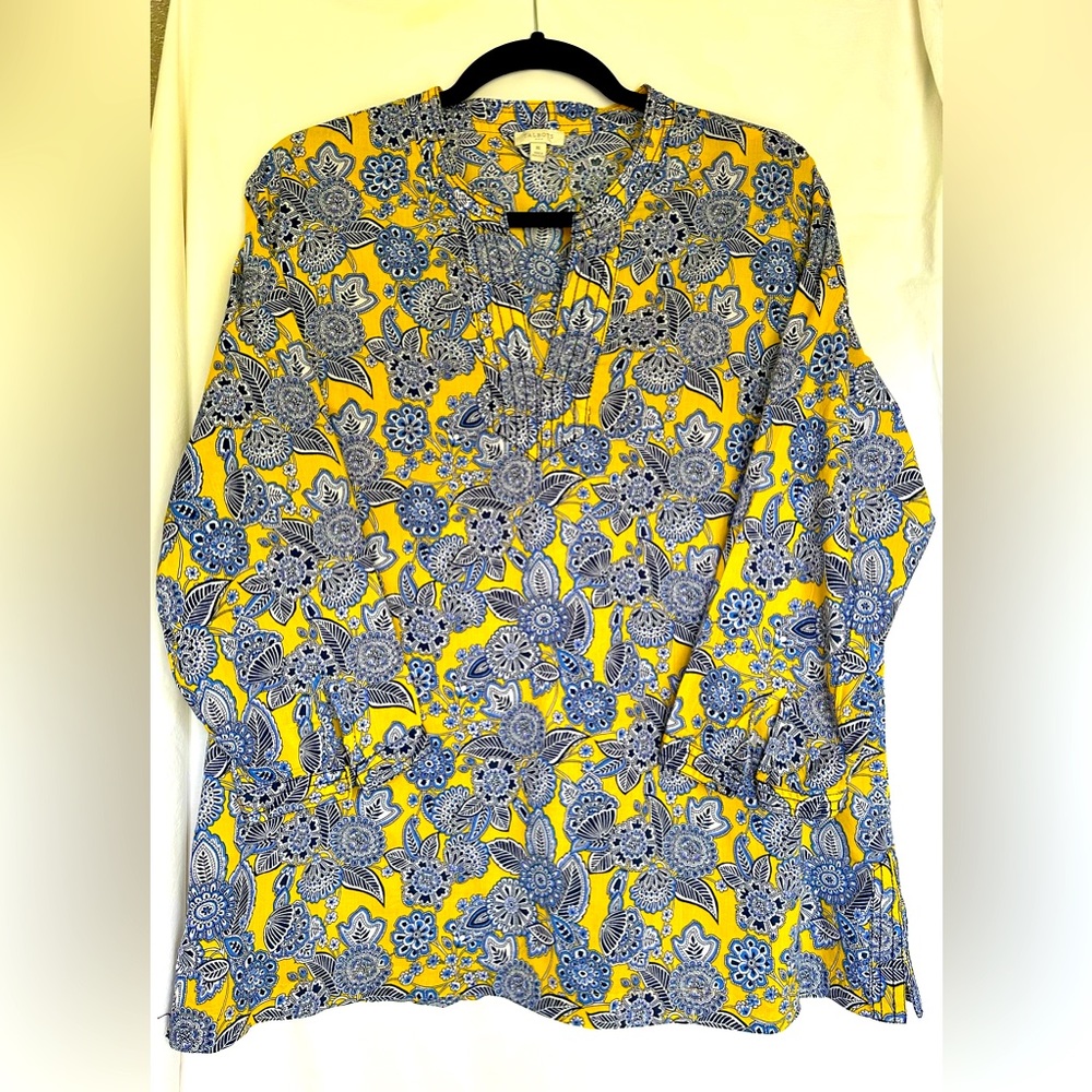 Talbots Floral Cotton Tunic ~ XL